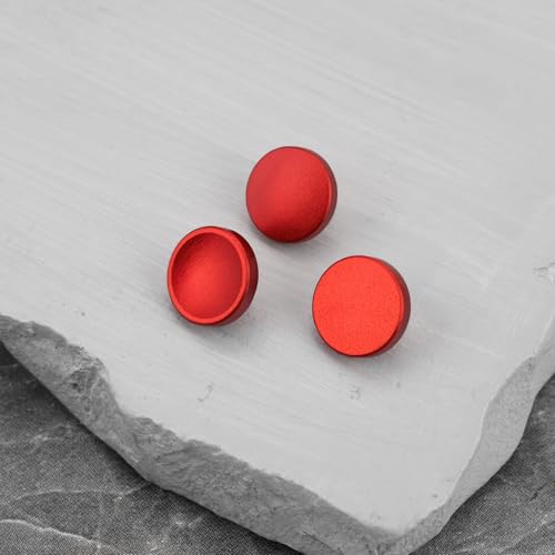 eMagTech 3 Stück Rot Aluminium Auslöser Konkav Konvex Flach Kompatibel mit Fujifilm Kompatibel mit Canon