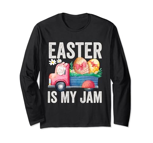 Easter Is My Jam - Niños Monster Truck Bunny Boys Toddler Manga Larga