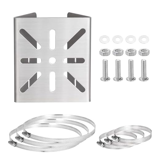 Hoowen Stainless Steel Camera Pole Mount Bracket Outdoor, Universal Security Cameras Brackets with Adjustable Clamps, Sturdy Mounting Adapter for PTZ Dome, CCTV Surveillance Cam, Solar Panels