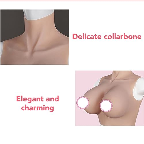 Peitoral de Silicone, Elástico Macio Cor Leve 1 Prótese Seios Falsos Respirável Copo D para Cosplay