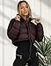 Flygo Women Cropped Puffer Jacket Winter Long Sleeve Quilted Puffy Bubble Padded Short Coats with Drawstring(Coffee-S)
