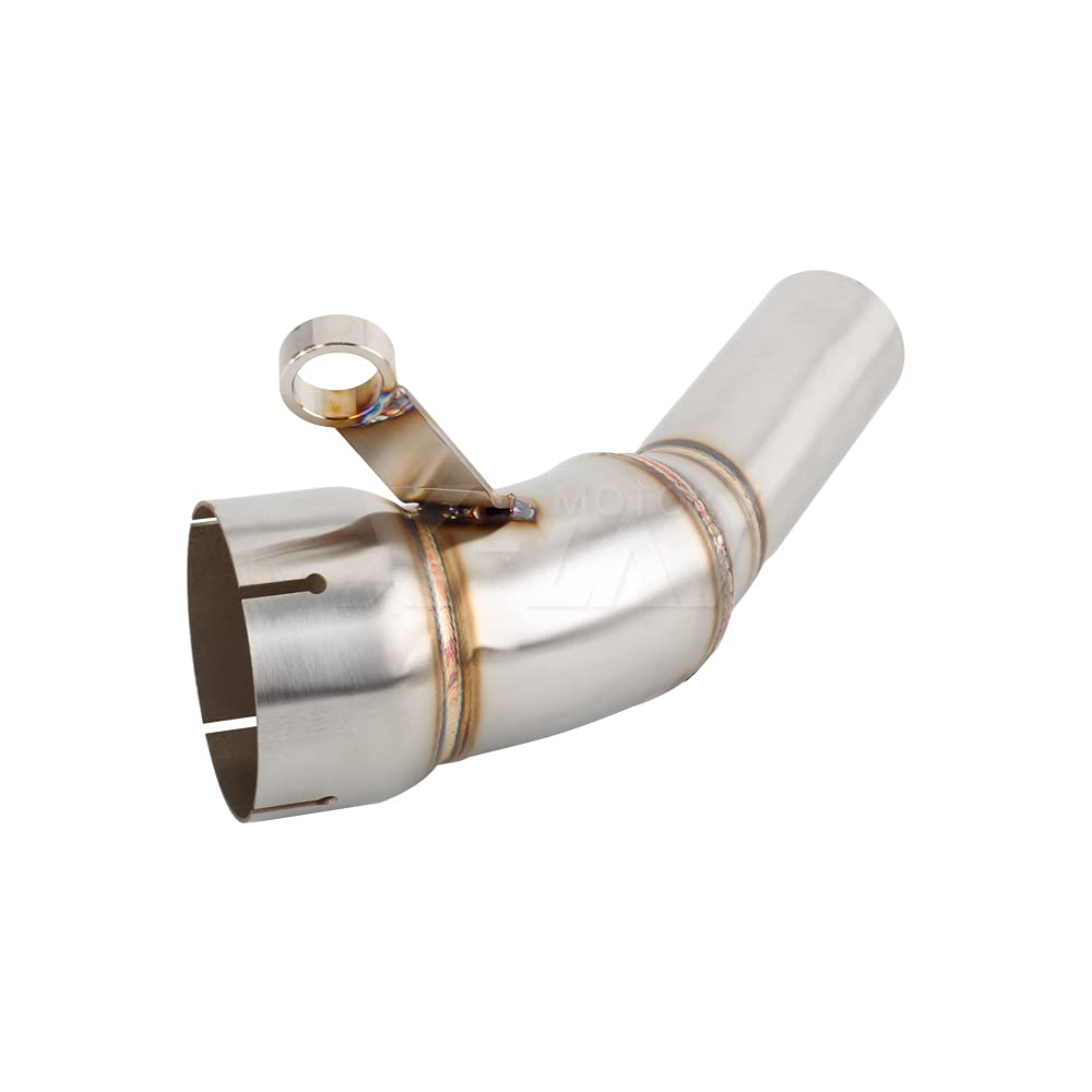 Tubo Di Scarico In Acciaio Per KTM RC/DUKE/ADV 125-390 – Biella Media 45 Mm, Catalizzatore E Gomito Verso Il Basso