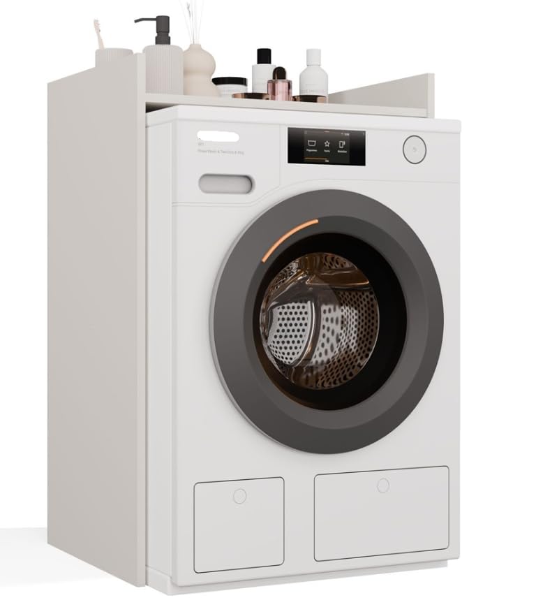 BDW Mueble para Lavadora de 97,5 x 64 x 50 cm, para Lavadora y Secadora, Mueble de baño Alto, Mueble de baño (Cachemira)