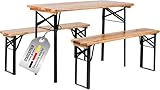 Stagecaptain BBDL-119 2X Set Hirschgarten Bierzeltgarnitur mit Lehne für Balkon...