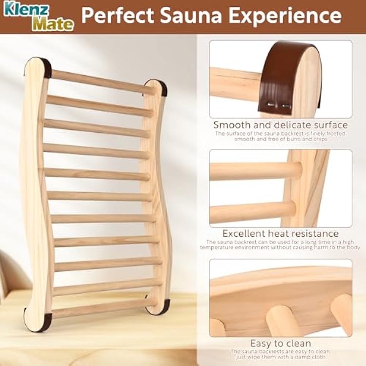 Sauna Backrest & 6Pcs Sauna Bucket and Ladle Set