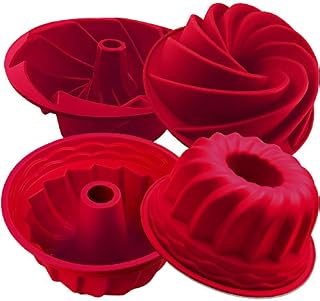 IELEK Silicone Fluted Cake Pans Nonstick Cake Moulds Loaf Tins for Baking