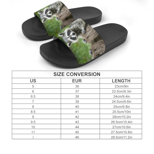 Cute Raccoon House Slippers for Women Men Lightweight Open-toe Slide Shoes for Bathroom Swimming Beach2