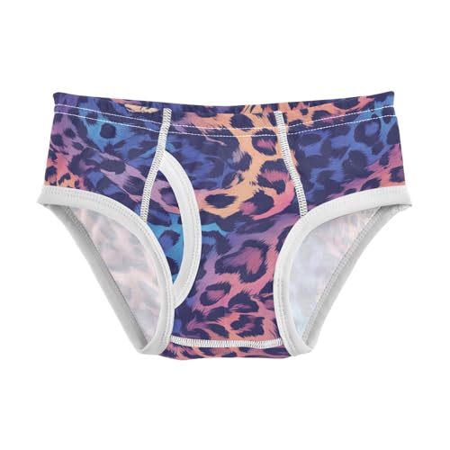 KLL Aesthetic Unique Beauty Leopard Purple Blue Toddler Boys' Pure Cotton Training Underwear Breathable Undies