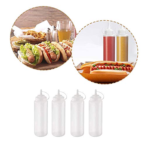 Hamiggaa 15 Pcs 8Oz Squeeze Bottles,Plastic Condiment Bottle With Twist On Cap Lids,Squeeze Bottle For Sauces,Ketchup,Barbecue,Syrup,Paint #TOP5