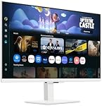 SAMSUNG Moniteur intelligent FHD VA de 27 pouces M5 60Hz 5ms HDMI avec applications Smart TV, mise en miroir d'écran, sécurité Samsung Knox et contenu gratuit illimité Blanc - (LS27FM501ENXZA) [Version Canada]