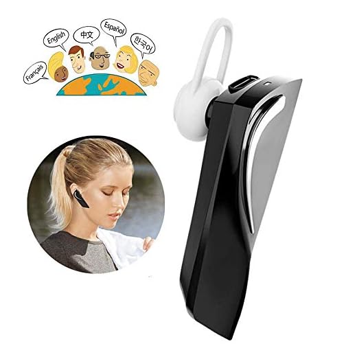 LKJCZ Inteligente 28 Idioma instantáneo portátil traductor Auricular Voz Dispositivo inalámbrico Bluetooth Auriculares de Negocios, Negro