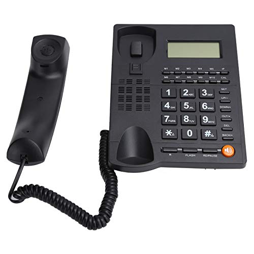 Schnurgebundenes Telefon, Kabelgebundenes Haustelefon, Telefon mit Großen Tasten für ältere Menschen, Anrufer ID-Anzeige/HD Anrufqualität (Rauschunterdrückung), Plug-and-Play. Schwarz