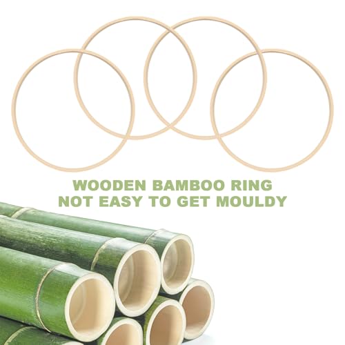 4 Stück Holzringe Zum Basteln, Traumfänger Ringe Bambus 15cm, Makramee Ringe, Holzreifen, Für DIY Traumfänger, Hochzeitskranz Dekor, Handwerk
