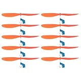 QUARKZMAN Plastikpropeller, Propellerblätter Mit Haken Helikopter-Kit 5 Faltfest Für STEM-Aktivitäten Betriebene Flugzeuge DIY-Wissenschaft (Orange, Packung Von 10)