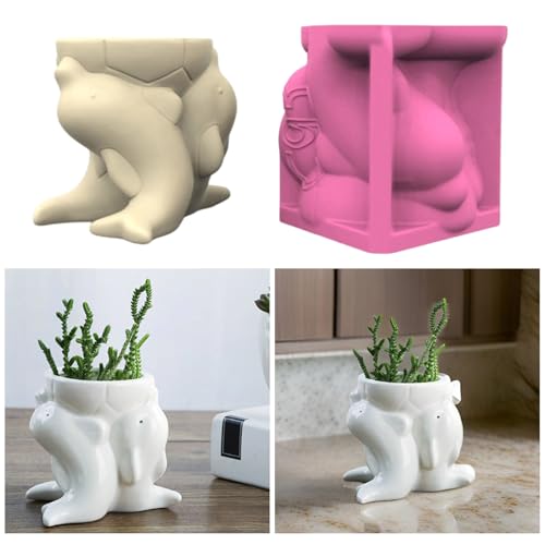 Moule silicone pot de fleurs dauphin pour résine et béton - 3