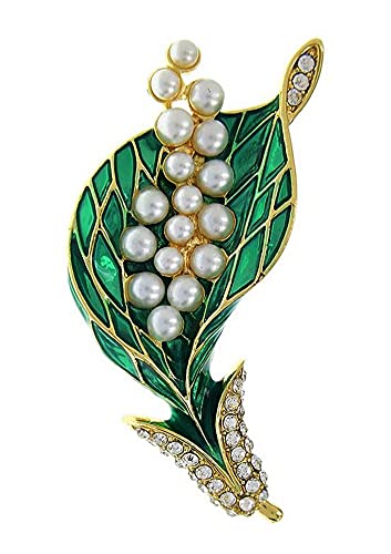 bijouxmodefashion Broche épingle Fleur Imitation Brin de muguet Acier et Perles Cover
