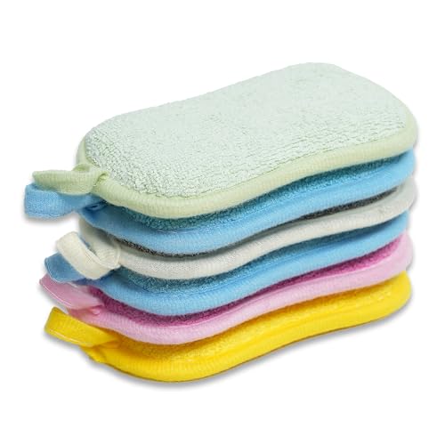 WANWLI Dish Sponge Kitchen Sponges Scrub Sponges Double Sided Cleaning Non Scratch Ultra fine Fiber Wiping+Stainless Steel Wire to Remove Stubborn Stains Durable Thickening (Large 6-Pack)