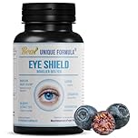 Unique Formula Eye Shield Supplement, Made in Canada with Bilberry extract, Lutein, Zeaxanthin, Astaxanthin, and Beta Carotene, Supports Dry Eyes, Vision Health, and Night Vision, 90 Veg Capsules