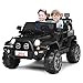 DREAMADE Jeep Elettrica a 2 Posti per Bambini, Macchina Fuoristrada Cavalcabile 12V con Telecomando, Auto Elettrica Velocità Regolabile, Stoccaggio Ampio, Adatta a Varie Strade, 123x80x80 cm (Nero)
