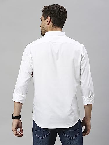 Image of Thomas Scott Men's | Solid | Full Sleeve | Slim Fit | Cotton Blend | Spread Collar | Casual Shirt