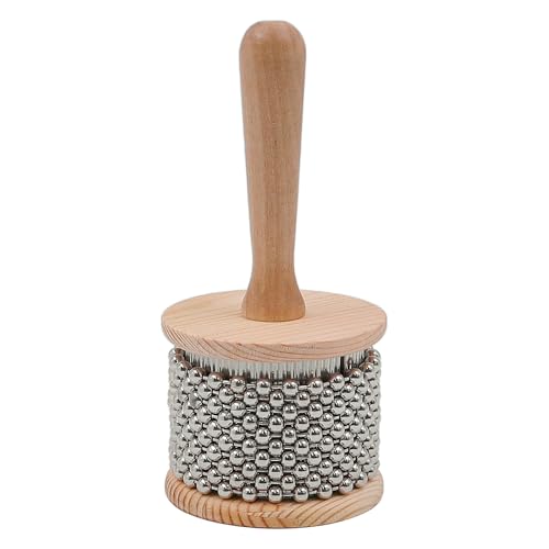 CENPEK Wooden Cabasa Percussion Musical Instrument with Metal Beaded Chain
