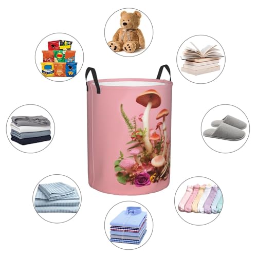 Panier à linge portable champignons pour chambre et salle de bain - 5