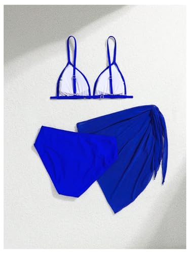 OYOANGLE Girl's 3 Piece Bikini Swimsuit with Cover Up Beach Skirt Triangle Bathing Suits Summer Swimwear2