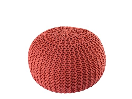 kreatives Wohnen Pouf Premium ø45cm Sitzhocker Strickpouf Innen Terrasse Pool Garten nachhaltig Terracotta - Ginger