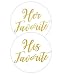 Original Design 96PCS His Favorite & Her Favorite Wedding Stickers, Round Sealing Labels for Invitation Envelopes for Wedding, Baby Shower, Party Supplies (Gold)