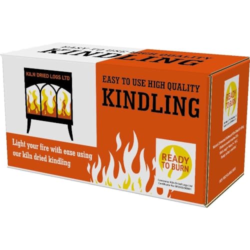 Premium Kiln Dried Kindling Wood/ 1 Box of Easy to Use Natural Firelighters for Woodburning Stoves BBQ Open Fire Fireplaces Pizza Ovens