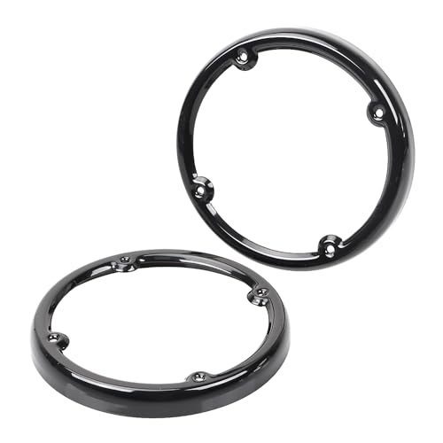 XMMT Black Rear Speaker Grill Cover Speaker Trim Bezels Metal for Harley Touring Street Glide FL Trike Touring Electra Glide Road Glide 1996-2013