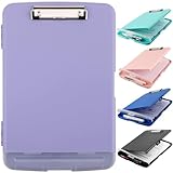 SFLHHDM Clipboard with Storage, Clip Boards 8.5x11, Plastic Clipboard with Pen Holder, Purple Clipboards, Clip Board Folder for Women Teachers Work, School & Office Supplies