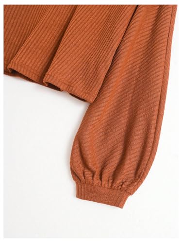 Image of SOLY HUX Women's Long Sleeve Shirts Ribbed Knit Pullover Tops Tee