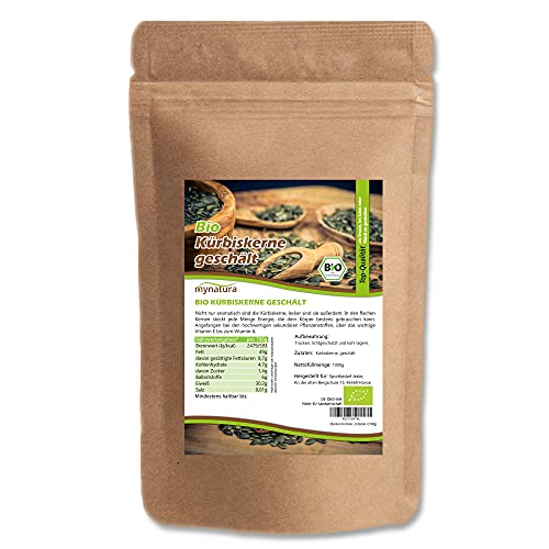 Mynatura Bio Kürbiskerne geschält 1kg – Ungeröstet & naturbelassen – Nussig im Geschmack – Ideal für Müsli, Backen, Kochen & als Snack – Vegan, proteinreich, ohne Zusatzstoffe(1000g)