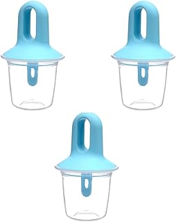 Paquete de 3 moldes para paletas de helados, moldes para paletas de hielo con palitos hechos en casa, color azul
