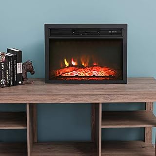 LOKATSE HOME 23 Inches Electric Fireplace Insert Heater Log with Realistic Flame Remote