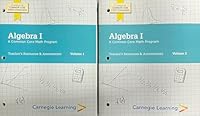 Carnegie Learning Algebra I, Teacher's Resources and Assessments, Volumes 1 and 2, Common Core Edition, 9781609721565, 160972156X, 2012 B016C87SLW Book Cover