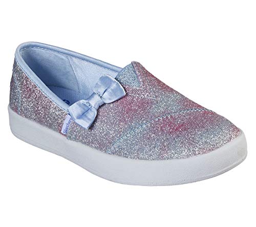 Skechers Girls Lil BOBS B-Loved - Sparkle Ella, Alpargata, prata, azul claro, EUA M, Silver, Light B