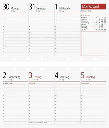 rido/idé Weekly Replacement Calendar Model TM 17/contacter 2023 Sheet Size 8.7 x 15.3 cm White - Image 2