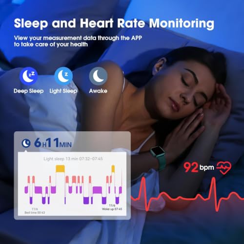 Image of Fitness Tracker Watch with Heart Rate, Activity Tracker, Pedometer Watch | Step Counter, Heart Rate Monitor, Sleep Monitor, Alarm Clock, Stopwatch, Fitness Tracker, IP68 Waterproof Smart Watches