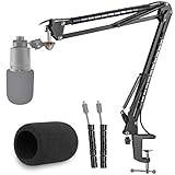 AT2020 Microphone Stand with Pop Filter Compatible with Audio-Technica AT2020 AT2020USB+ AT2035 by YOUSHARES