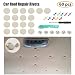 EZYKOO 60 pcs Car Roof Headliner Repair Button, Auto Roof Snap Rivets Retainer Design for Car Roof Flannelette Fixed, with Installation Tool and Fit Most Cars(Grey Beige Grid)