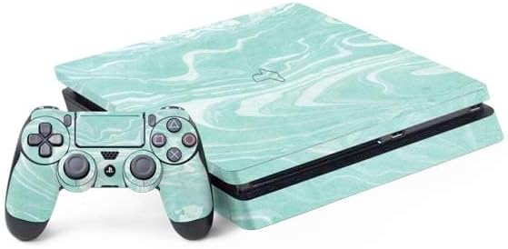 Skinit Decal Gaming Skin Compatible with PS4 Slim Bundle - Marbleized Mint Design