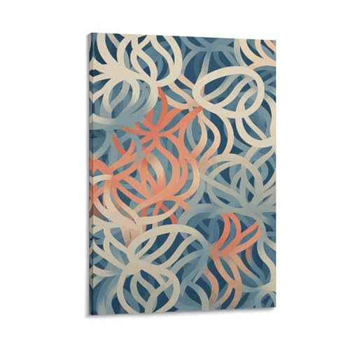 Peinture sur toile motif corail : art mural et affiche de décoration pour salon