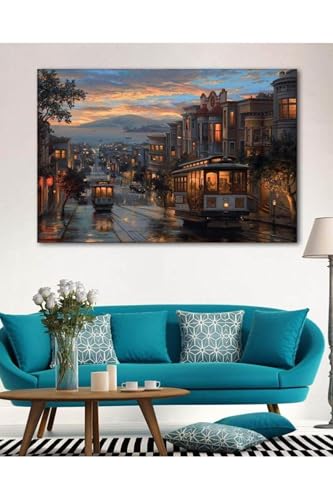 Lona Sanat Istanbul Manzara Resimleri Duvar Dekorasyon Kanvas Tablo, Renkli 50 X 70