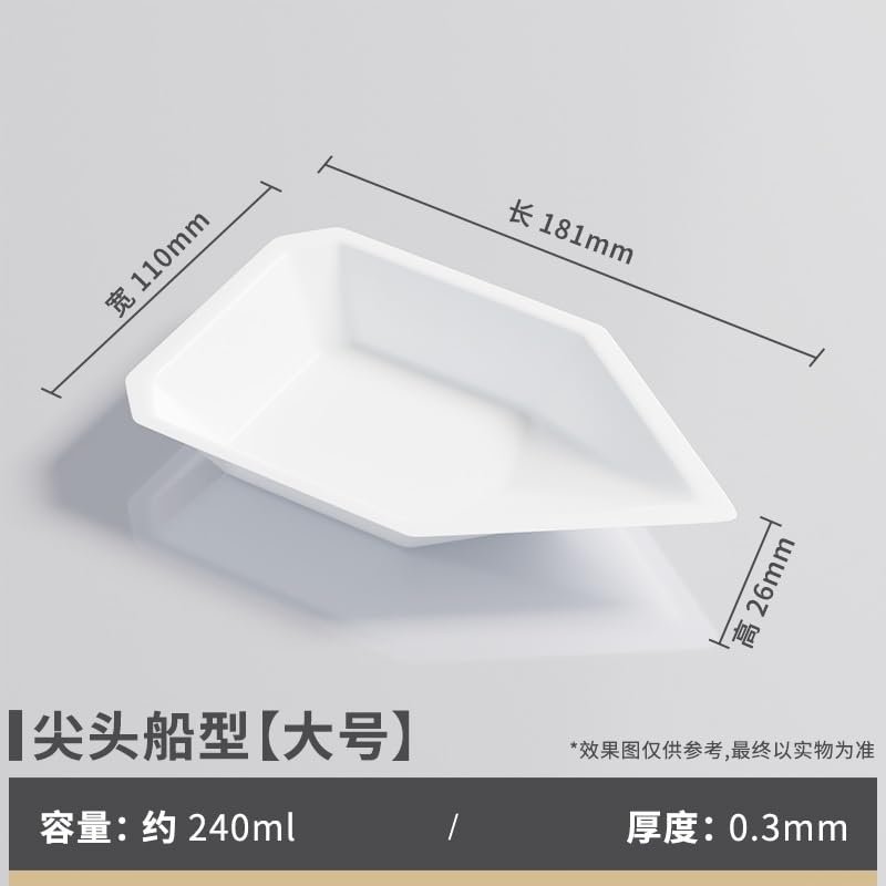 Plastikowe szalki wagowe – opakowanie 100 sztuk. Szalka wagowa w kształcie łódki do wagi laboratoryjnej – gładka powierzchnia, antystatyczna(Black,Ship size 240ml)