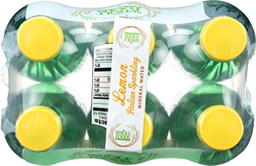 Image of Whole Foods Market, Lemon Sparkling Mineral Water, 16.9 Fl Oz, 6 Count (Pack of 2)