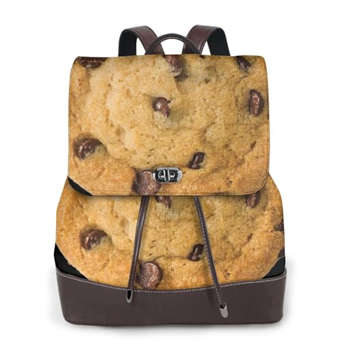 Sac à dos en cuir pour femme motif biscuit chocolat souvenir
