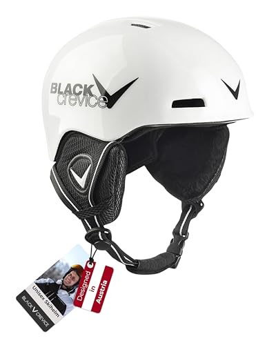 Black Crevice Kinder Skihelm Stubai, weiß/schwarz, 48-52 cm