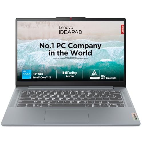 Image of Lenovo IdeaPad Slim 3 13th Gen Core i3-1305U (8GB RAM /512GB SSD /Integrated Intel UHD Graphics /14 inch (35.5cm) /Windows 11 / MS Office 2021 /Grey /1.3Kg), 82X6004GIN Thin & Light Laptop